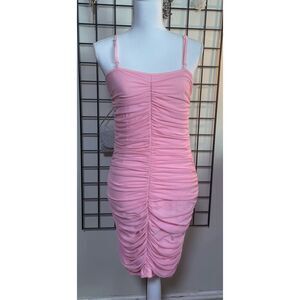 Boutique FRONT AND BACK DOUBLE RUCHED DRESS MAXI Light Pink Sexy